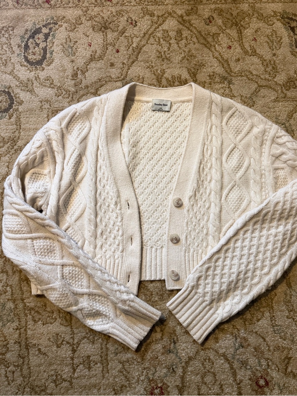 Aritzia cropped cream sweater